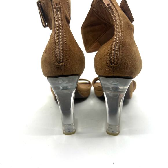 Jeffrey Campbell Brown Suede and Clear Heel Sandals Women's 8 US - Picture 6 of 9